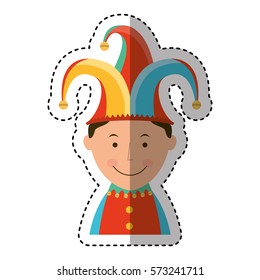funny harlequin avatar character vector illustration design