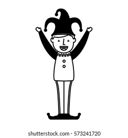 funny harlequin avatar character vector illustration design