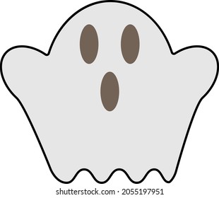 funny haunting ghost icon or symbol