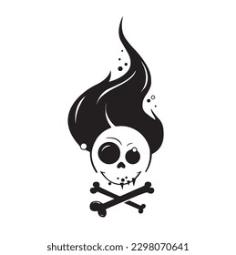 Funny head and bones illustration