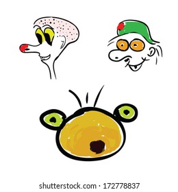 funny head color vector illustration