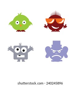 funny head color vector illustration