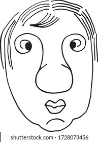funny head of a man with a big nose
