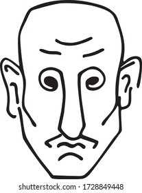 funny head of a man with a big nose