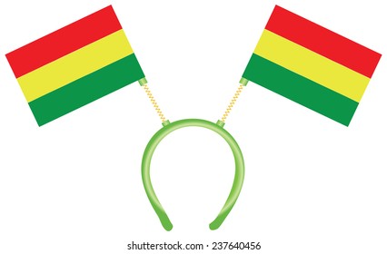 Funny headdress with flags Bolivia. Vector illustration.