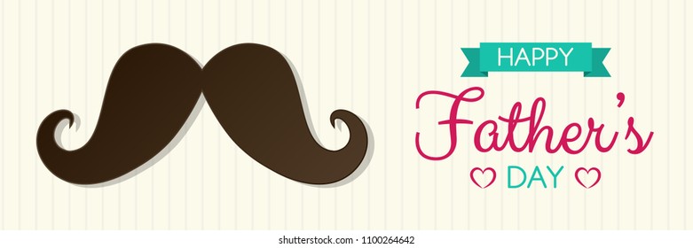 Funny header for Father's Day with mustache. Vector.