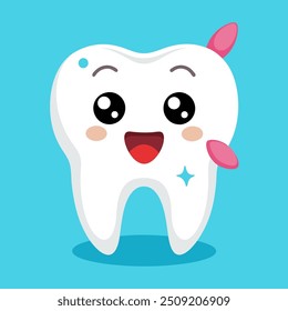 funny healthy tooth vector illustration