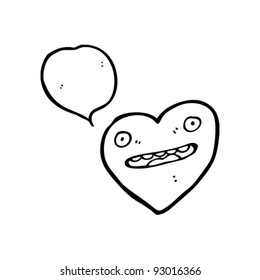 personaje de caricatura de corazón gracioso