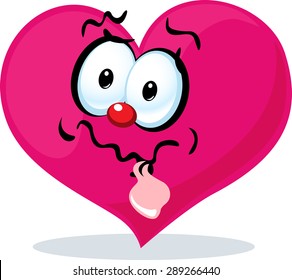 funny heart grinning - vector illustration
