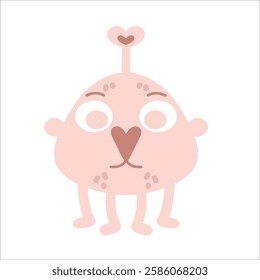 Funny Heart Monster Vector Eps 10 