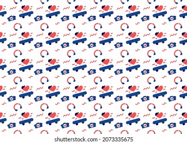 funny heart symbol seamless pattern vectors isolated on white background ep48