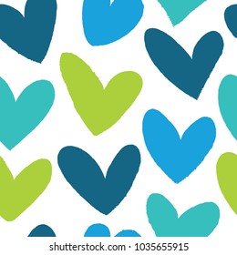 Funny hearts. Hand drawn. Seamless vector pattern for your design. Great for Baby, Valentine's Day, Mother's Day, wedding, scrapbook, surface textures.