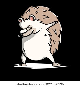 funny hedgehog dabbing pet dab dance 0 0 design vector illustration for use in design and print wall art poster canvas