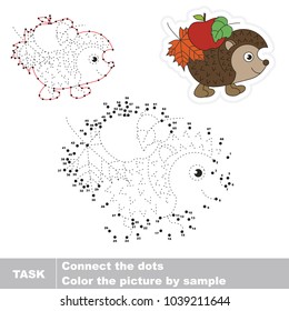 Funny Hedgehog. Dot to dot educational game for kids.