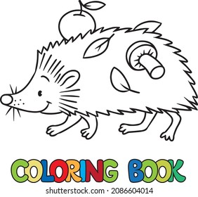 Funny hedgehog. Kids coloring book Vector i