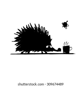 Hübscher Hedgehog, Skizze für Ihr Design. Vektorillustration