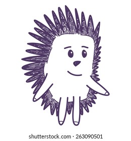 Funny hedgehog vector drawings