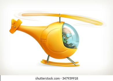 Funny helicopter, vector icon