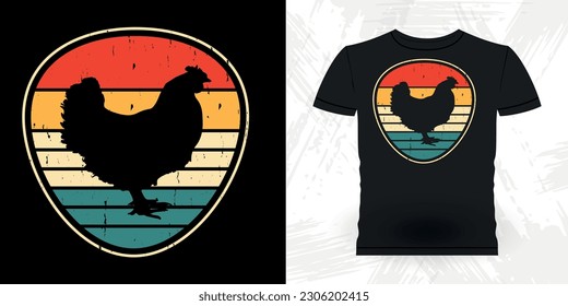Funny Hen Lover Chicken Farmer Retro Vintage Chicken T-shirt Design