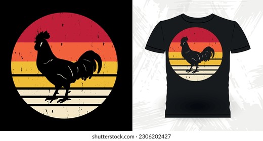 Funny Hen Lover Chicken Farmer Retro Vintage Chicken T-shirt Design