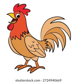 Gallina divertida en un fondo blanco