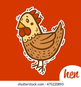 funny hen sticker