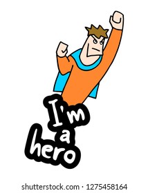 funny hero illustration