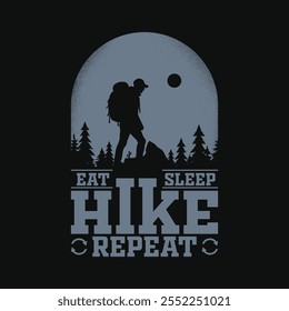 Cita divertida de senderismo - Comer Sleep Hike Repetir el diseño de la camiseta.