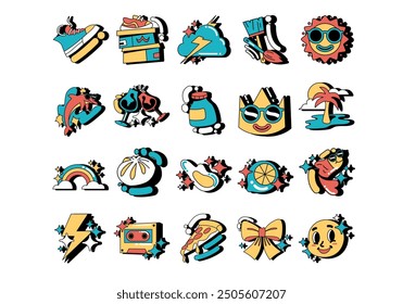 Funny Hippy Sticker Pack Set