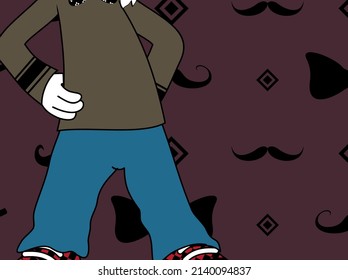 funny hipster goat cartoon background illustration in vector format 