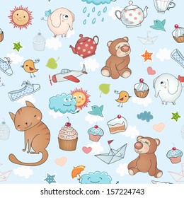 Funny holiday seamless background.