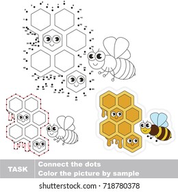 Funny Honey and Bee. Dot to dot educational game for kids.