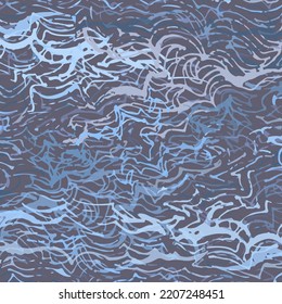 Funny horizontal background of chaotic wavy lines. Multi colored patterns.