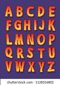 Funny Horror Serif Font. Rounded Alphabet. Horror Typography. Framed Outlined Typeface. Vector Illustration