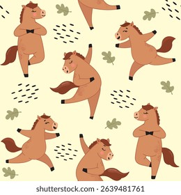 funny horse, cool, cute horse, pattern, seamless background, print for clothes, fabric design, textile, wallpaper, scrapbooking, scrapbooking paper, background, pattern
