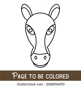 Funny Horse Face to be colored, the coloring book for preschool kids with easy educational gaming level, medium.