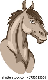 Funny horse on a white background