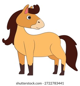 Cavalo engraçado sobre fundo branco
