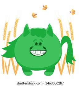 Funny horse vector isolated image in flat style