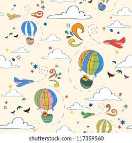 Funny Hot Air Balloon Pattern.