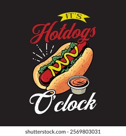 Funny Hot Dog Quote Typography Design