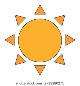 Sol caliente divertido sobre fondo blanco