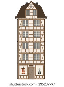Funny house cartoon illustration vector