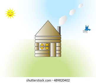 funny house cartoon vector illustration