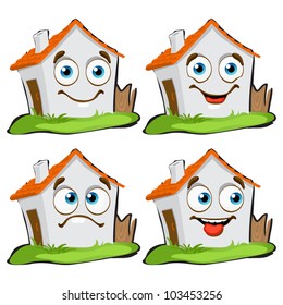 funny house characters with many expressions