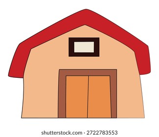 Funny house on white background