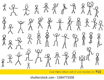 Funny Human Action Poses Postures Stick Stock Vector (Royalty Free)  1584771058 | Shutterstock