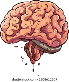 Funny Human Brain Cartoon design, Human Brain vector design