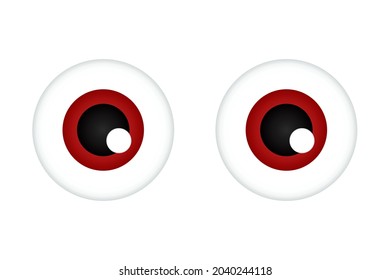 Funny human cartoon eyes with reflected light for web