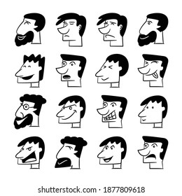iconos graciosos de caracteres de cara humana